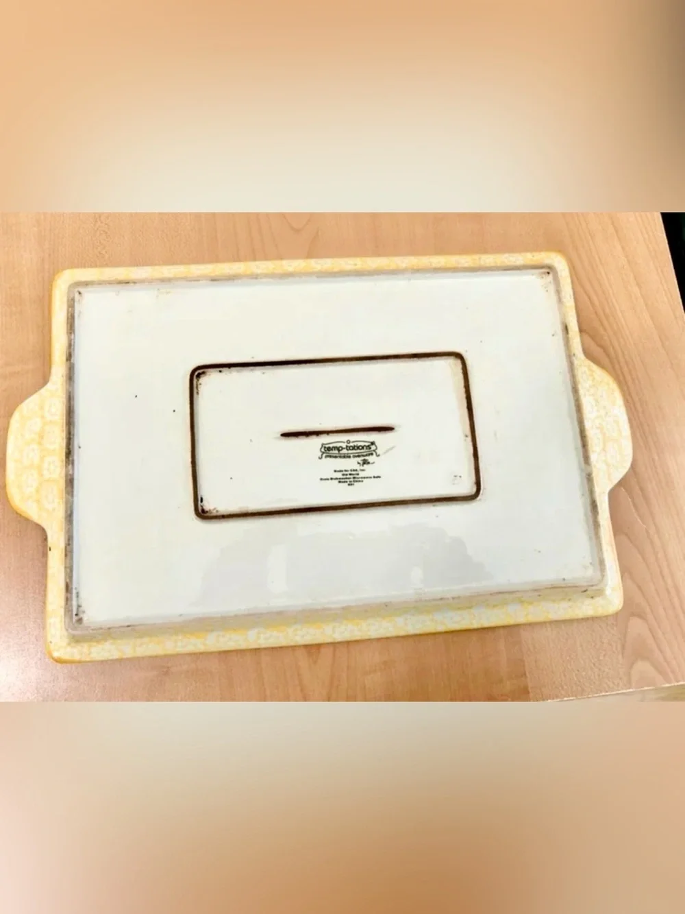 temptations bakeware presentable ovenware old world yellow Tara serving tray